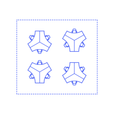 Layouts Open Offices Clusters Pinwheel V Desks Line Tracing Svg Vector, Free Vectors File